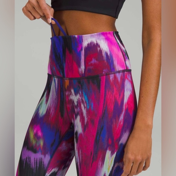 Lululemon Wunder Train HR Crop 23 Digital Current Pink Multi Leggings Size 4 - Picture 4 of 9